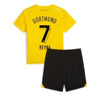 Borussia Dortmund Giovanni Reyna #7 Heimtrikotsatz Kinder 2023-24 Kurzarm (+ Kurze Hosen)